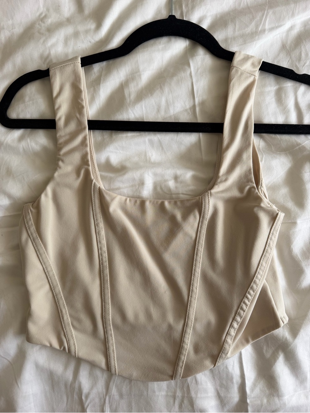 Dynamite Cream Square-Neck Crop Top